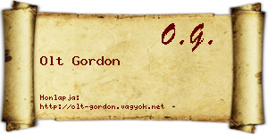 Olt Gordon névjegykártya